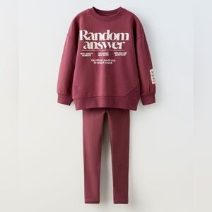 Sweatshirt and leggings set, girl size 8, great condition